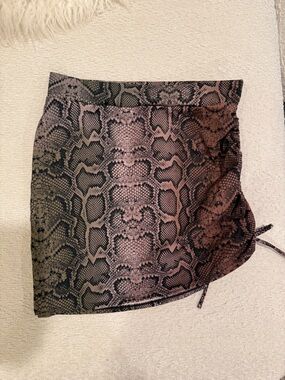 Snake Print Mini Skirt in Brown and Black